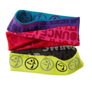 Zumba Shout Out Reversible stretchy cotton Headbands   NEW SO comfy 