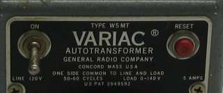 VARIAC AUTOTRANSFORMER GENERAL RADIO COMPANY TYPE W5MT  