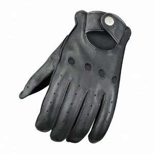  Mossi Mens Deerskin Vented Gloves Small Black Automotive