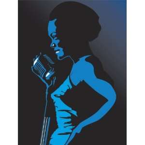   UMB91052 72 Inch by 54 Inch Jazz Singer Wall Mural