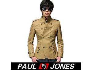 PJ Men’s Stylish Slim Fit Jackets Coats Size XS~L Khaki CL1484