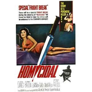 Homicidal Poster 27x40 Glenn Corbett Patricia Breslin Alan Bunce 