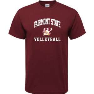   Fighting Falcons Maroon Volleyball Arch T Shirt