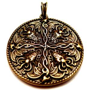 NORDIC DRAGON AM Pendant Amulet Vintage Pagan Jewelry  