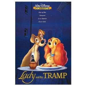  Lady and the Tramp Movie Poster, 23.25 x 34.5 (1955 