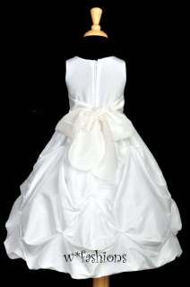 Color White / White Sash with Removable Sash and Flower