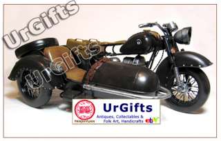 Vintage Hand Made Art Bar Decor Model Motorcycle w/ Sidecar BMW R71 