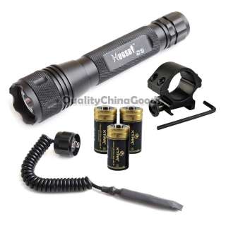   RIFLE Tactical CR123A Xenon 9V Hugsby S3 Police Flashlight + Mount Set