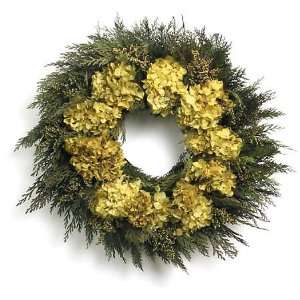  20 Buttery Hydrangea & Cedar Wreath Patio, Lawn & Garden