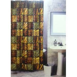   Leopard Print Bathroom Rug Shower Curtain Mat / Rings