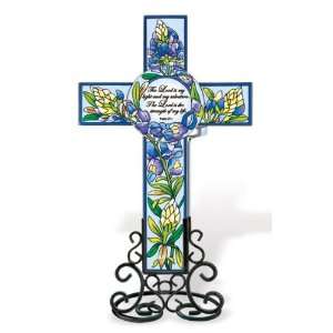  Amia Inspirational Cross with Bluebonnet Floral Design 