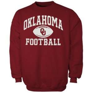  Oklahoma Sooners Crimson Old School Crew Sweatshirt 