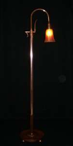 RARE ART DECO EGYPTIAN REVIVAL FRANKART COPPER & WOOD FLOOR LAMP NO. 1 