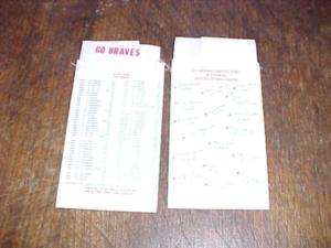 1966 Atlanta Braves Baseball Schedule 1st Year Koufax  