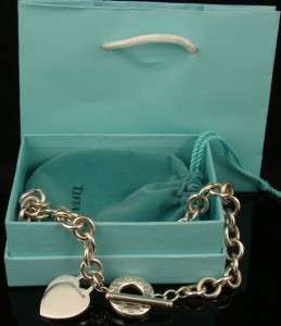 TIFFANY&CO STERLING SILVER HEART TAG TOGGLE NECKLACE  