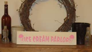 Ice Cream Parlor  WOOD SIGN Country Summer Wall Decor  