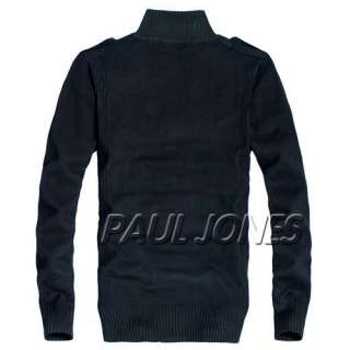   +Collar Zip, Men’s Stylish casual pure Cotton Knit sweater Jumpers