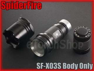 SpiderFire X03S Flashlight DIY Body Only *Parts f Surefire 6P 9P* LED 
