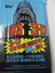 Unopened Pack Jaws 3 D Movie Cards Roy Scheider Shark  