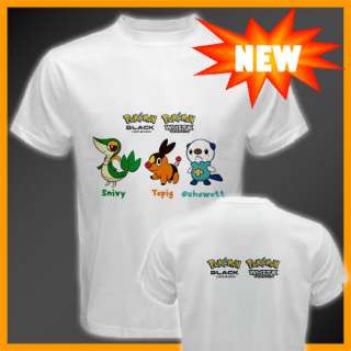 NEW Pokemon Black & White Snivy Tepig Oshawott Tshirt  