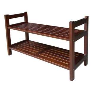   Decorators Collection15.5 in. Two Tiers Stackable Shoe Rack Mahogany