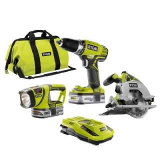 Ryobi 18 Volt ONE+ 3 Piece Lithium Ion Cordless Combo Kit P846 at The 