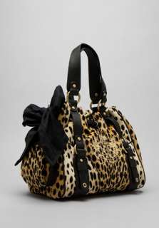 JUICY COUTURE Leopard Velour Daydream Bag in Black  