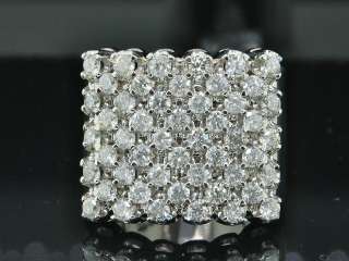 MENS 4.47 CT WHITE GOLD SOLID DIAMOND PINKY RING PAVE  