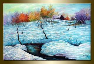 After Snowing Landscape oil painting bestbid_shop E509  