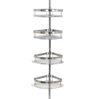 Premium Metal Pole Shower Caddy in Chrome and Brushed Nickel 2133NS at 