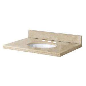 Pegasus 49 In. Marble Vanity Top in Ivory Select With White Basin 