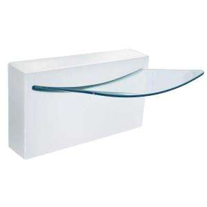   Wall Mounted Ceramic Bathroom Sink with Tempered Glass Bowl in White