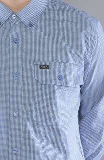 RVCA The Linus Check Buttondown Shirt in Rolling Blue  Karmaloop 