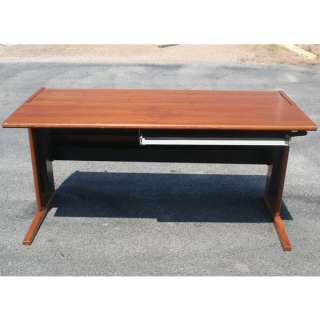 5ft Vintage Computer Drafting Table Cherry Desk  