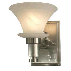 Hampton Bay Flair Collection 1 Light Brushed Nickel Wall Sconce 05655 