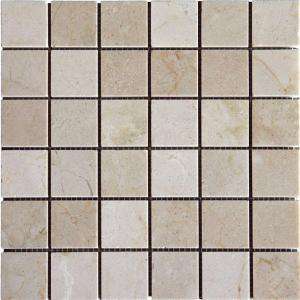 MS International 12 in. x 12 in. Crema Marfil Marble Mesh Mounted 
