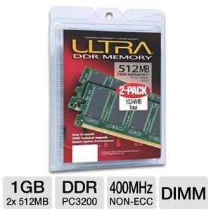 Ultra 512MB PC3200 DDR 400MHz Memory 2 Pack (1024MB Total) at 