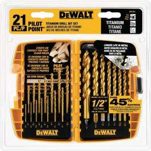 DEWALT 21 Piece Titanium Drill Bit Set DW1361 