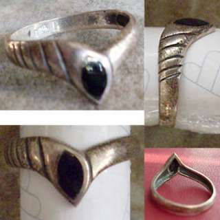 925er Silberring schwarzer Stein Ring 1,7gr.Silver Fingerring in 