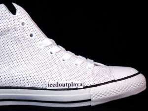 Converse CTS Hi White Perf Leather black cons undftd 9  