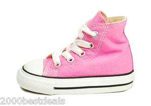 CONVERSE SHOES CHUCK TAYLOR INFANT ALL STAR 7J234 PINK WHITE HI TOP 
