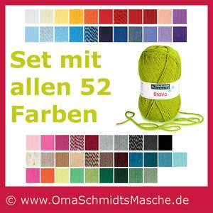 Set 52 x BRAVO Schachenmayr POLYACRYL Wolle alle Farben  