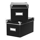 IKea CD CDs Storage Box Boxes 2 pack Holds 22 cds Black New