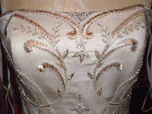 Eve of Milady Wedding dress Gold Ivory Size 4  