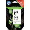 HP SD449EE 338 / 343 Tintenpatrone schwarz und dreifarbig Schwarz