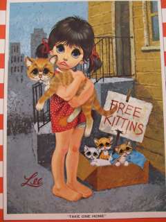 Vintage Big Eyes Jigsaw Puzzle Sad Eyed Waif Kitten Puppy by Lee and 