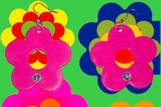 70er Jahre Hippie Ohrringe Flower Power Prilblumen  