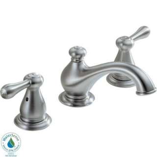 Delta Leland 8 In. 2 Handle Mid Arc Bathroom Faucet in Stainless 