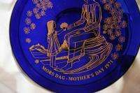 Orrefors Cobalt Blue LE Mothers Day Plate 1971  