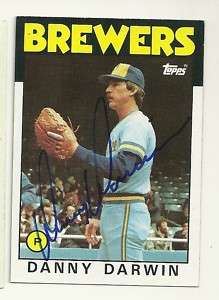DANNY DARWIN 1986 TOPPS SIGNED # 519 BREWERS  